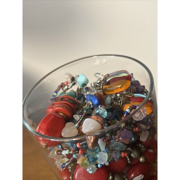 Mystery Jewelry Jar, red colored jewelry, Cardinal Glass, All Wearable - Picture 6 of 8